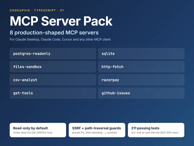 MCP Server Pack: 8 Tested, Secure MCP Servers in TypeScript
